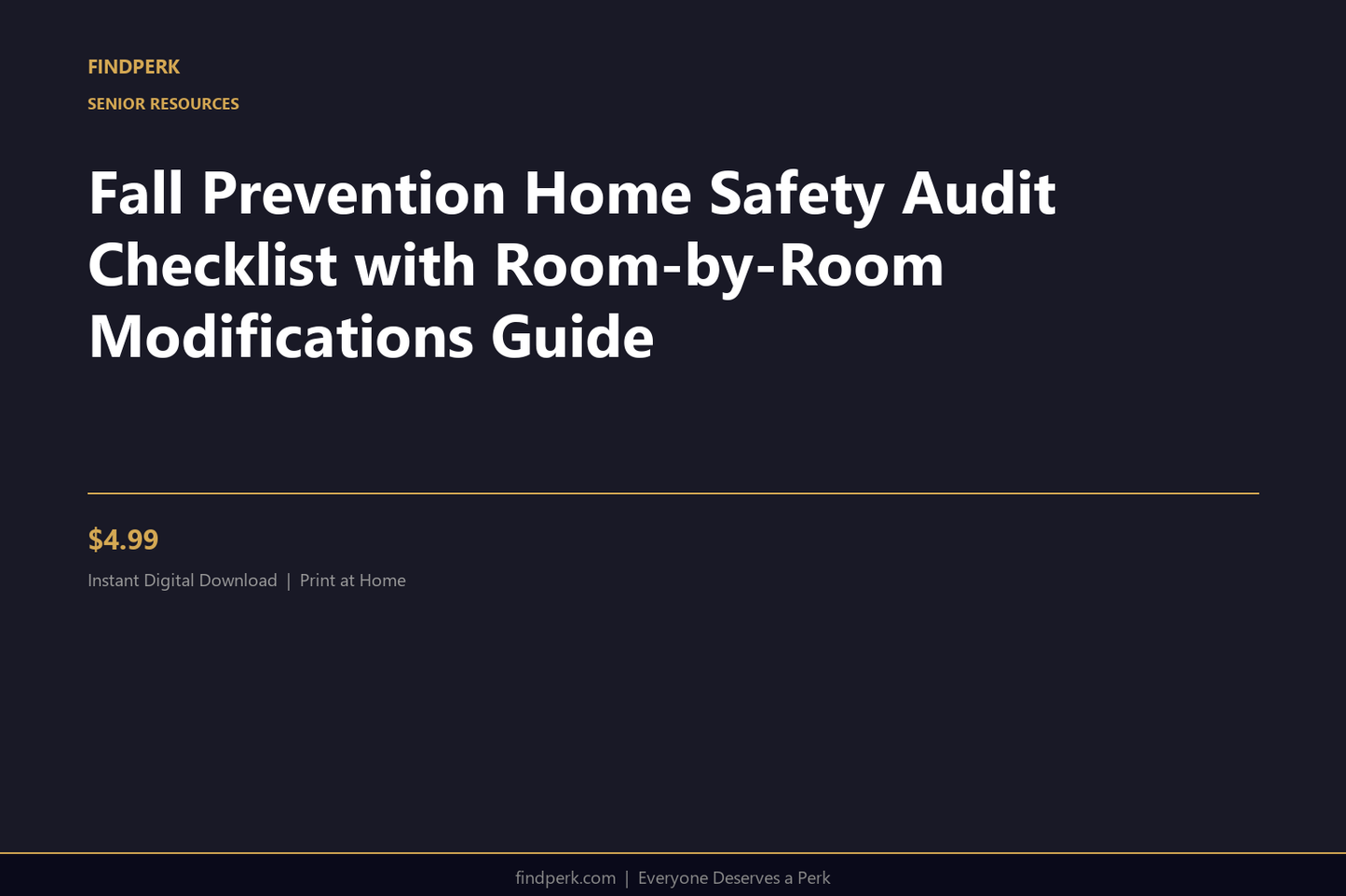 Fall Prevention Home Safety Audit Checklist with Room-by-Room Modifications Guide