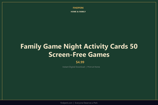 Family Game Night Activity Cards 50 Screen-Free Games