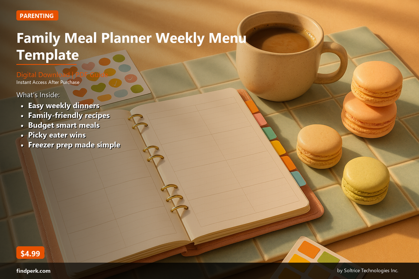 Family Meal Planner Weekly Menu Template