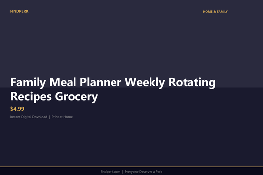 Family Meal Planner Weekly Rotating Recipes Grocery