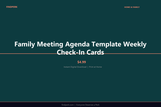 Family Meeting Agenda Template Weekly Check-In Cards