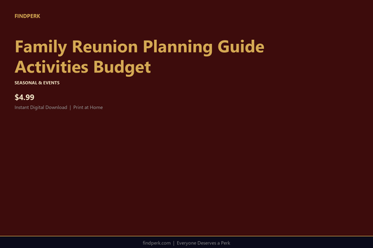 Family Reunion Planning Guide Activities Budget