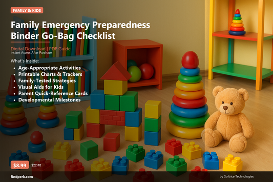 Family Emergency Preparedness Binder Go-Bag Checklist - Cover