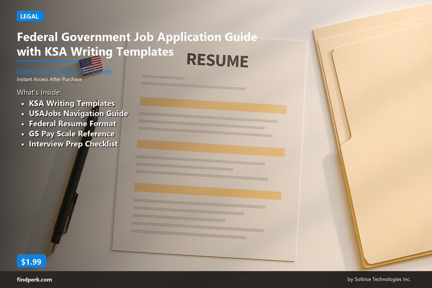 Federal Government Job Application Guide with KSA Writing Templates (USAJobs)