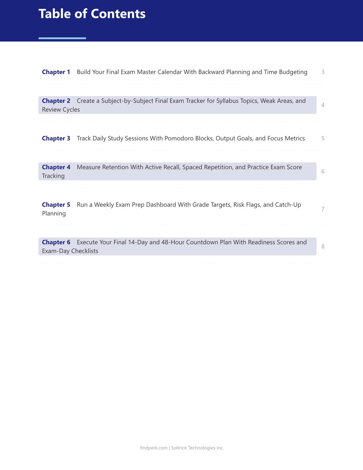 Final Exam Study Schedule Generator and Tracker