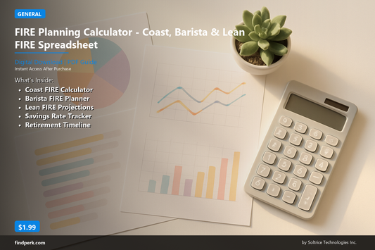 FIRE Planning Calculator - Coast, Barista & Lean FIRE Spreadsheet with Retirement Projections