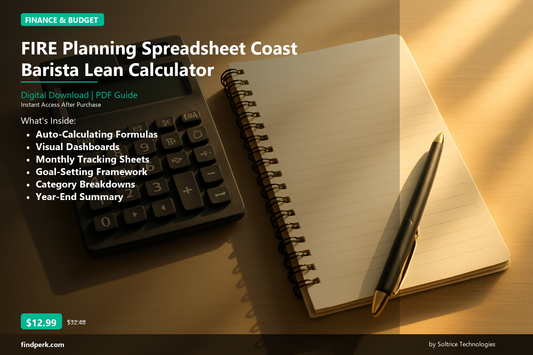 FIRE Planning Spreadsheet Coast Barista Lean Calculator - Cover