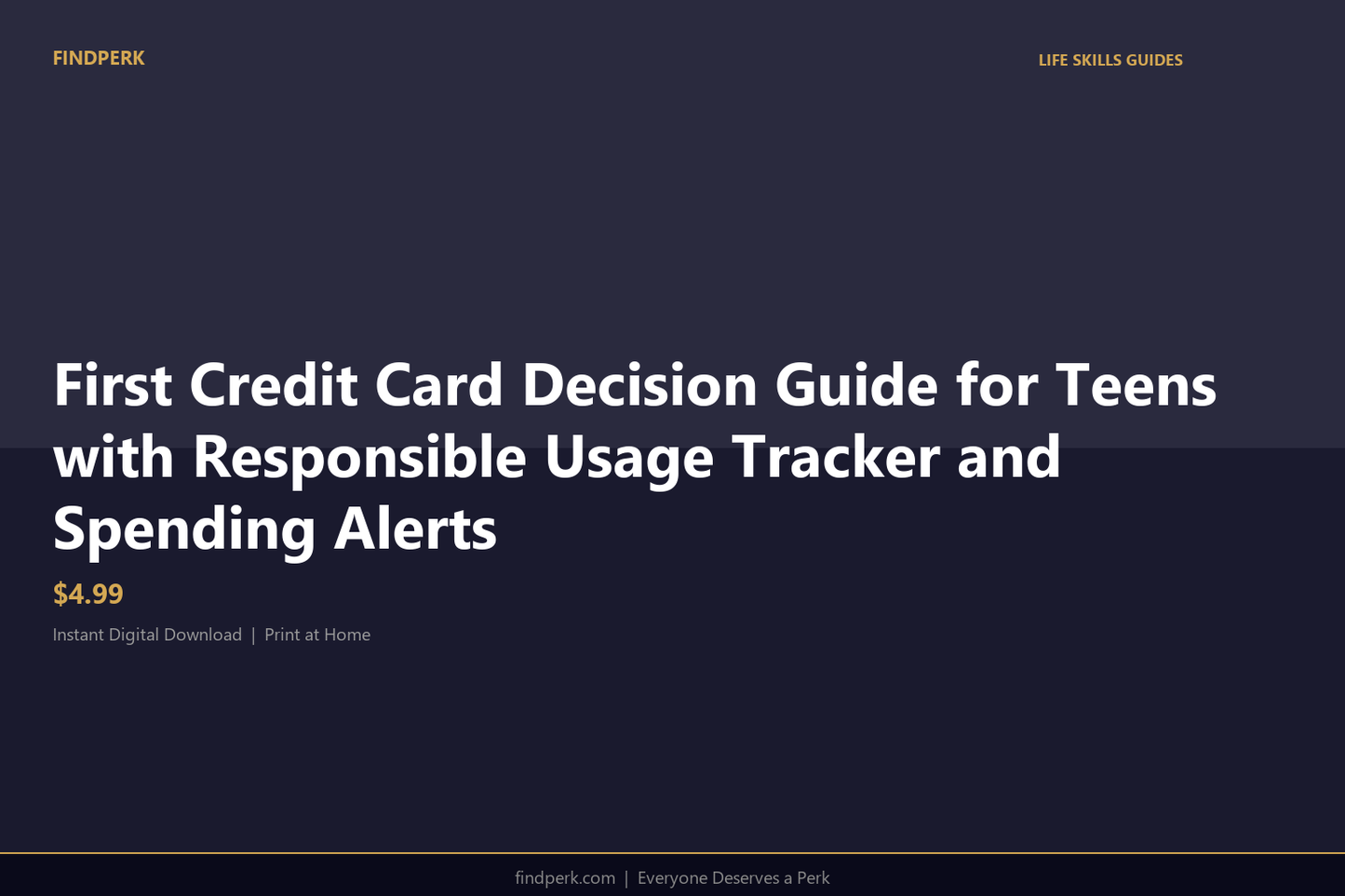 First Credit Card Decision Guide for Teens with Responsible Usage Tracker and Spending Alerts