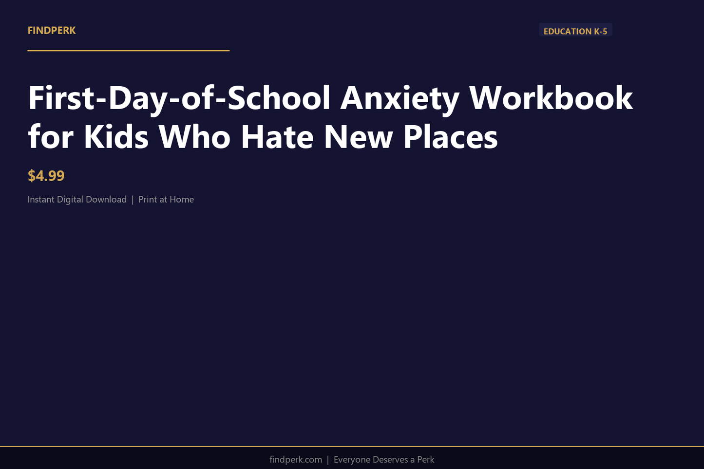 First-Day-of-School Anxiety Workbook for Kids Who Hate New Places