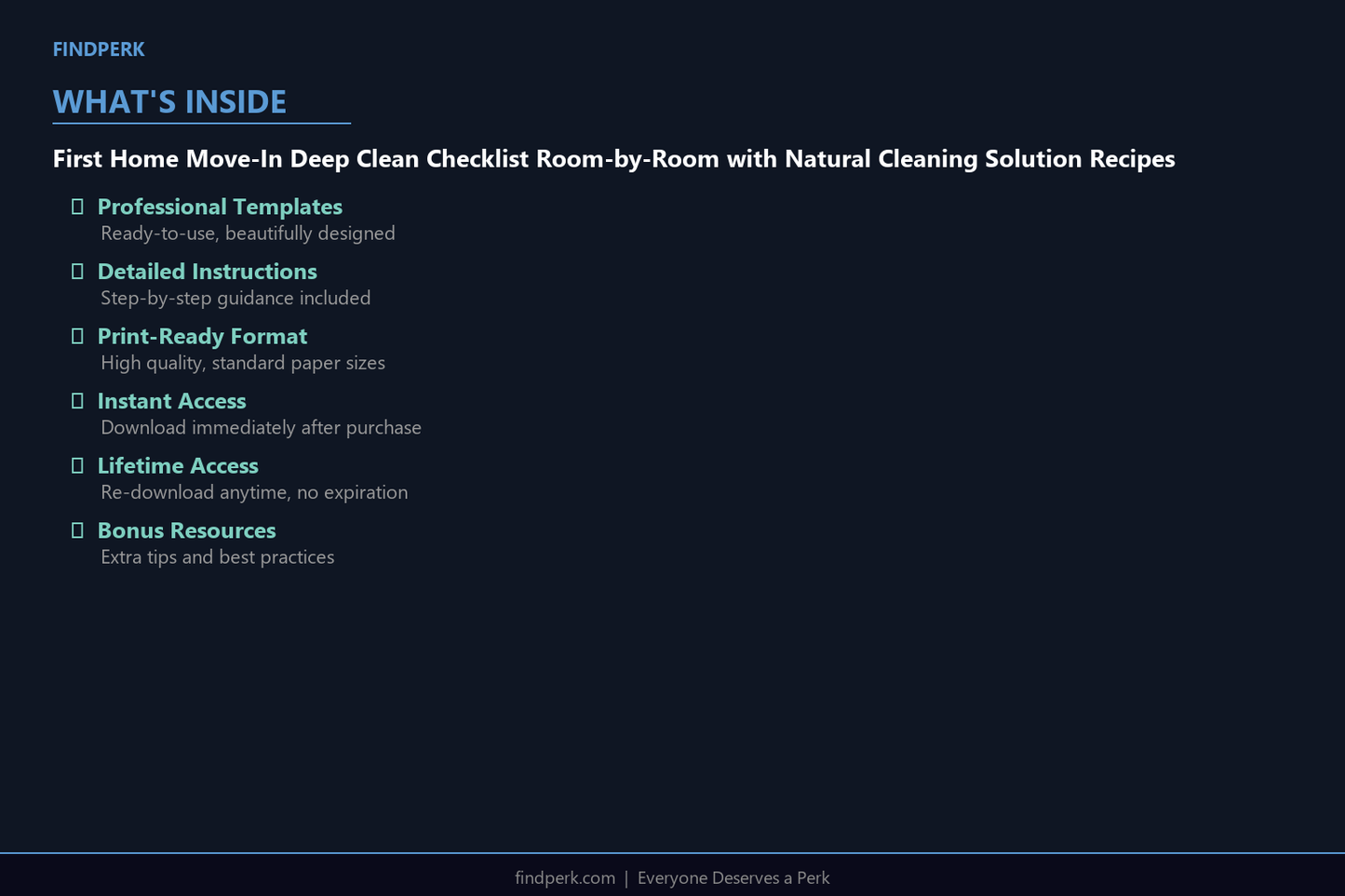First Home Move-In Deep Clean Checklist Room-by-Room with Natural Cleaning Solution Recipes