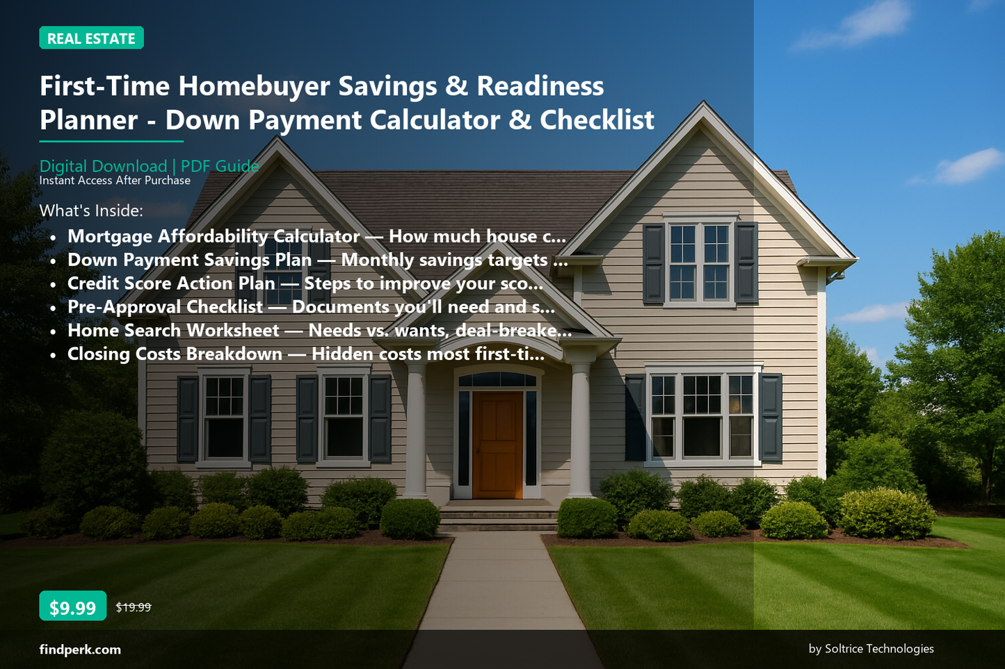First-Time Homebuyer Savings & Readiness Planner - Down Payment Calculator & Checklist - Cover