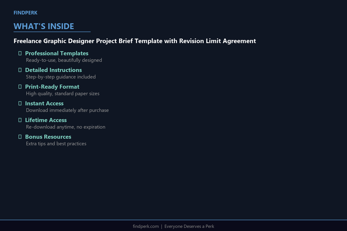 Freelance Graphic Designer Project Brief Template with Revision Limit Agreement