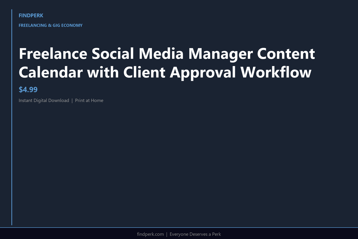 Freelance Social Media Manager Content Calendar with Client Approval Workflow