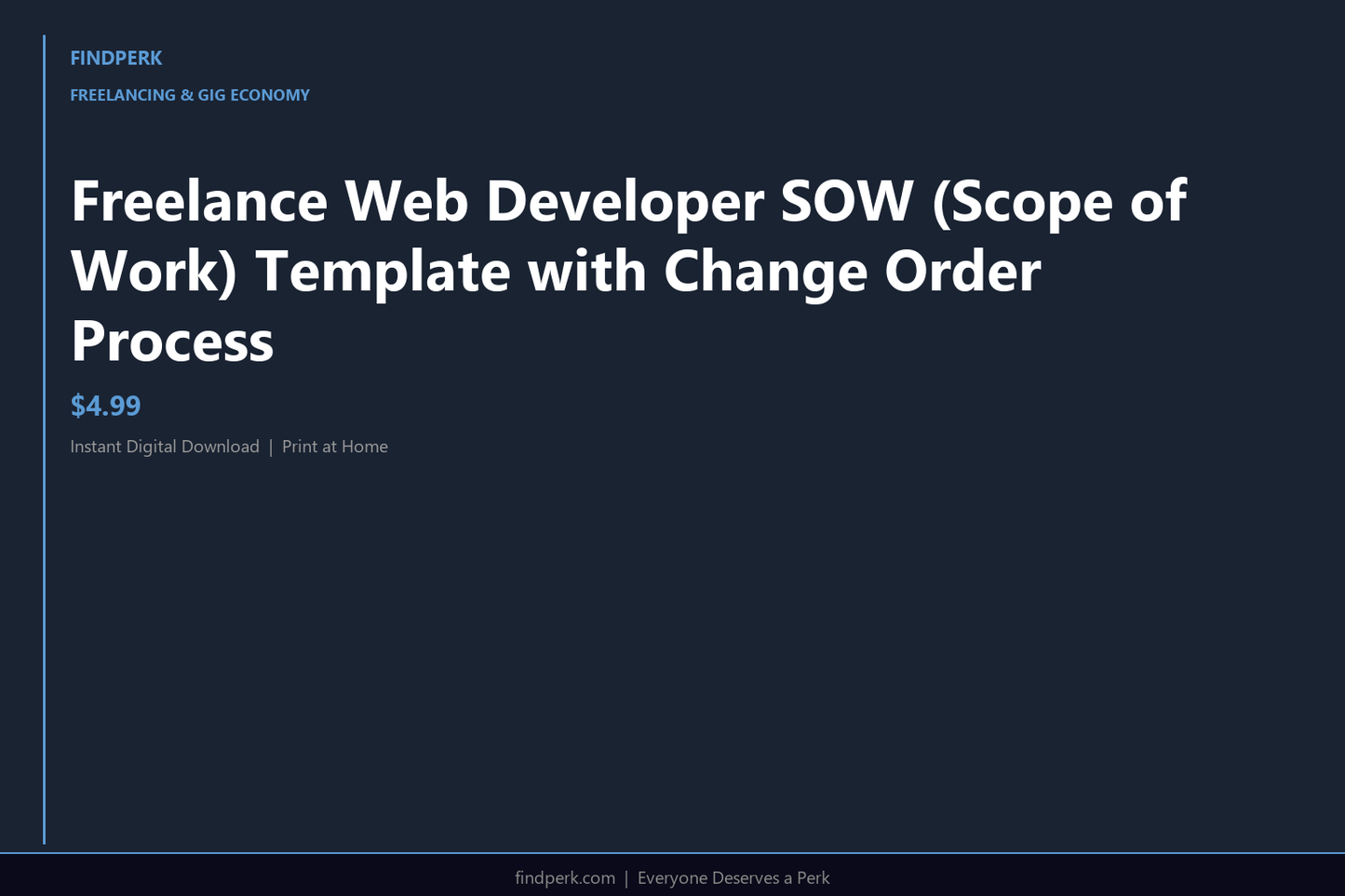 Freelance Web Developer SOW (Scope of Work) Template with Change Order Process