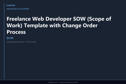 Freelance Web Developer SOW (Scope of Work) Template with Change Order Process