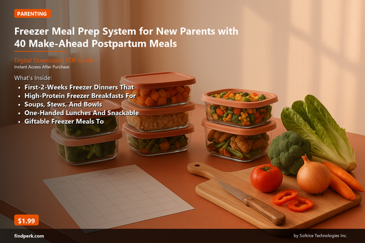 Freezer Meal Prep System for New Parents with 40 Make-Ahead Postpartum Meals