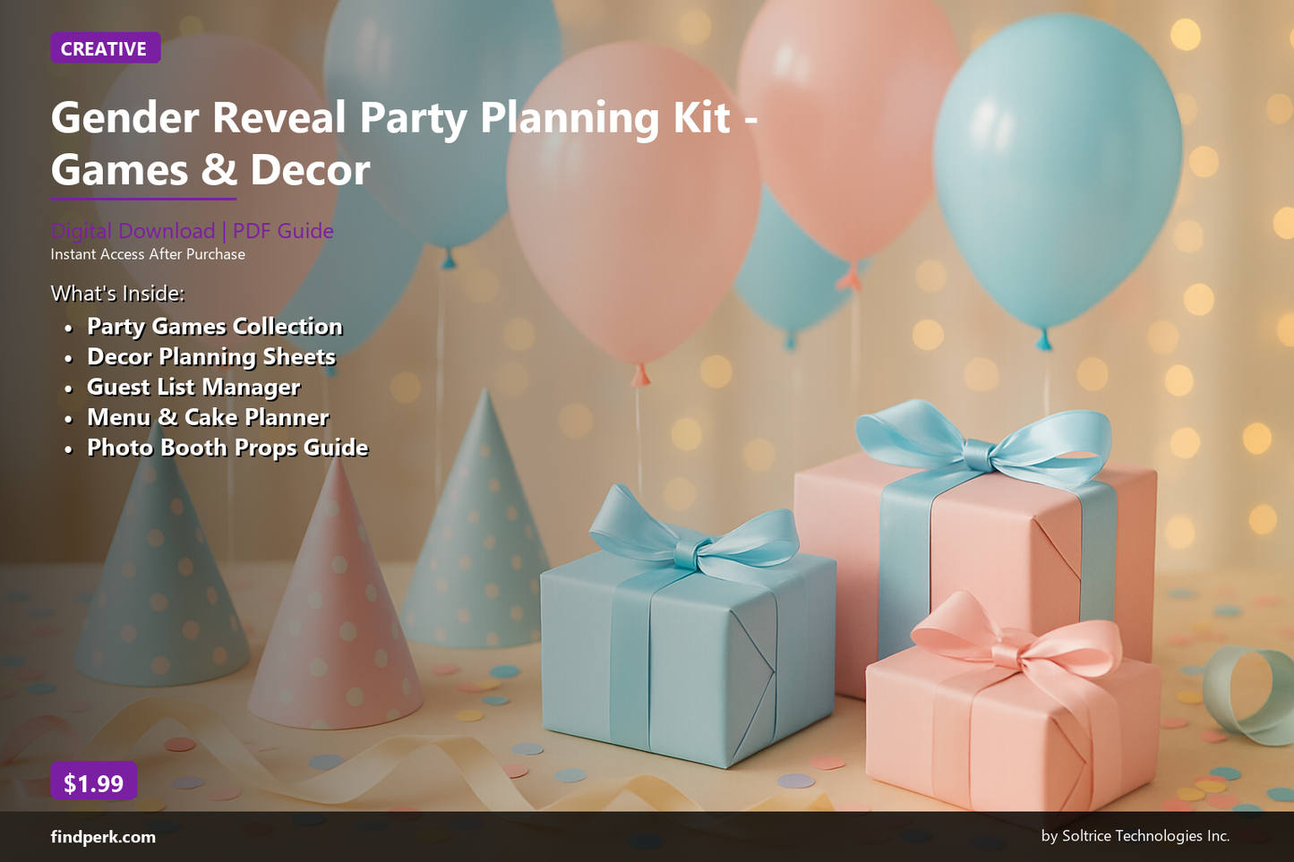 Gender Reveal Party Planning Kit Games and Decor