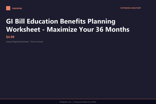GI Bill Education Benefits Planning Worksheet - Maximize Your 36 Months