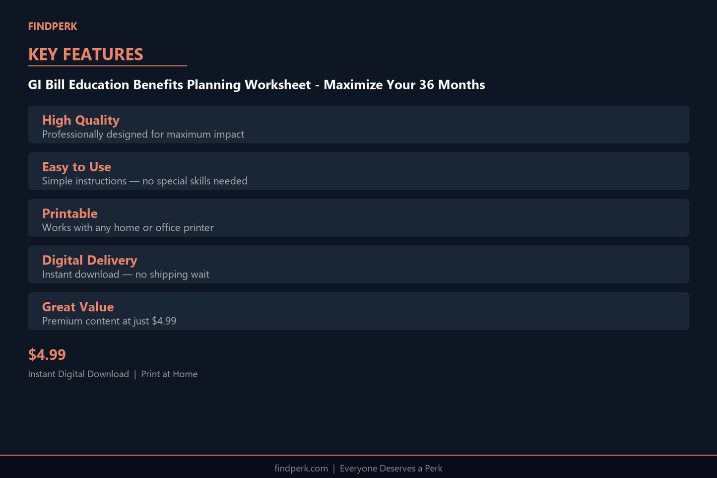 GI Bill Education Benefits Planning Worksheet - Maximize Your 36 Months
