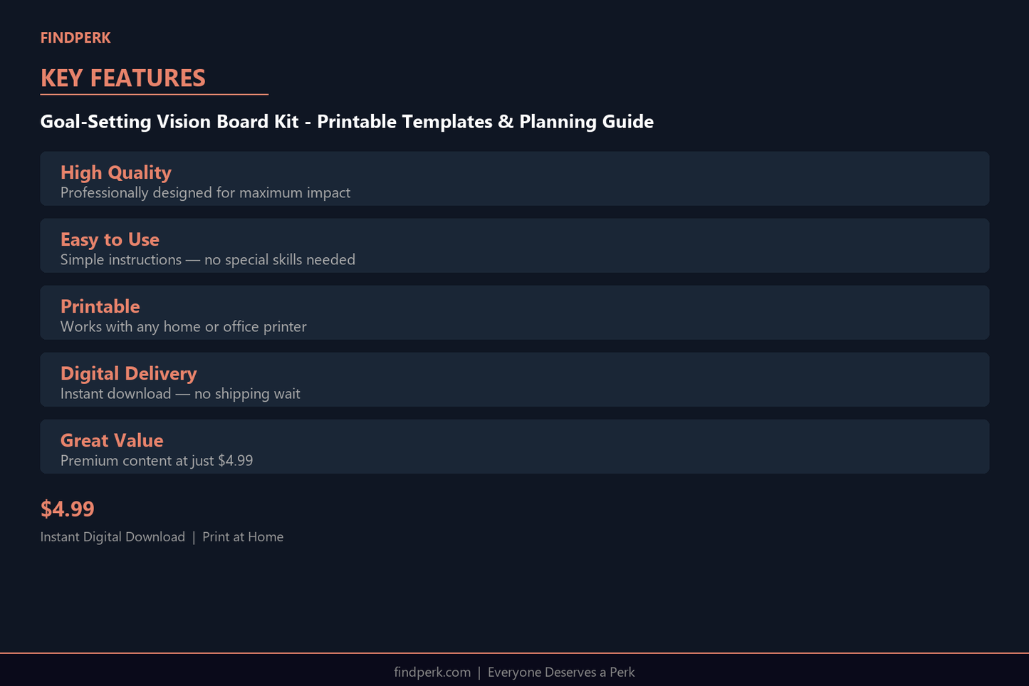 Goal-Setting Vision Board Kit - Printable Templates & Planning Guide
