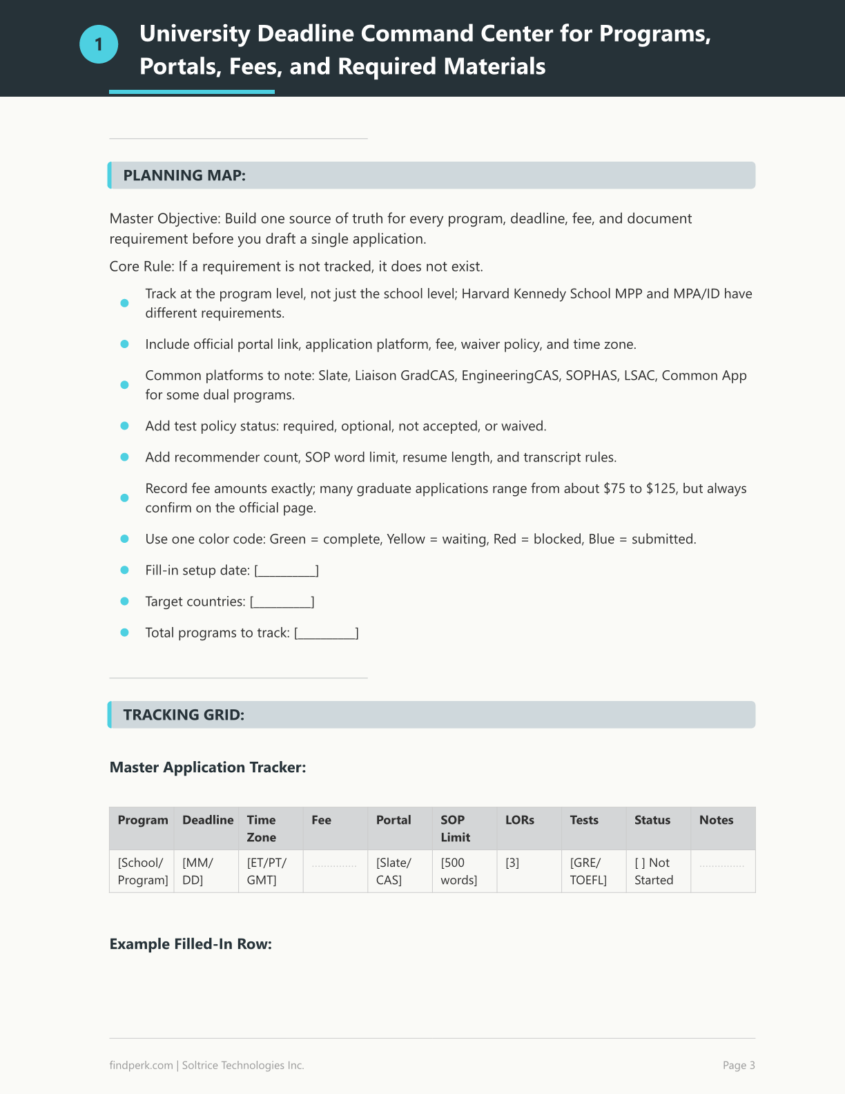 Graduate School Application Tracker - Deadlines, SOP Drafts & Recommendation Letters Manager