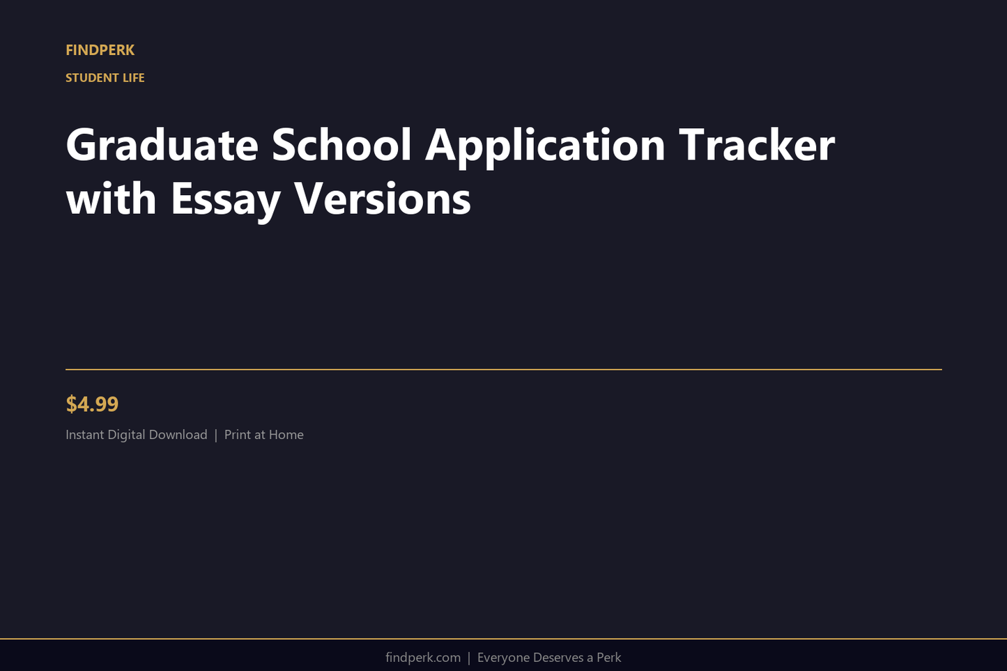 Graduate School Application Tracker with Essay Versions