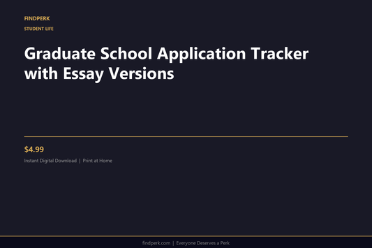Graduate School Application Tracker with Essay Versions