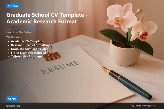 Graduate School CV Template - Academic Research Format