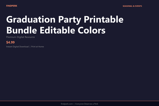 Graduation Party Printable Bundle Editable Colors