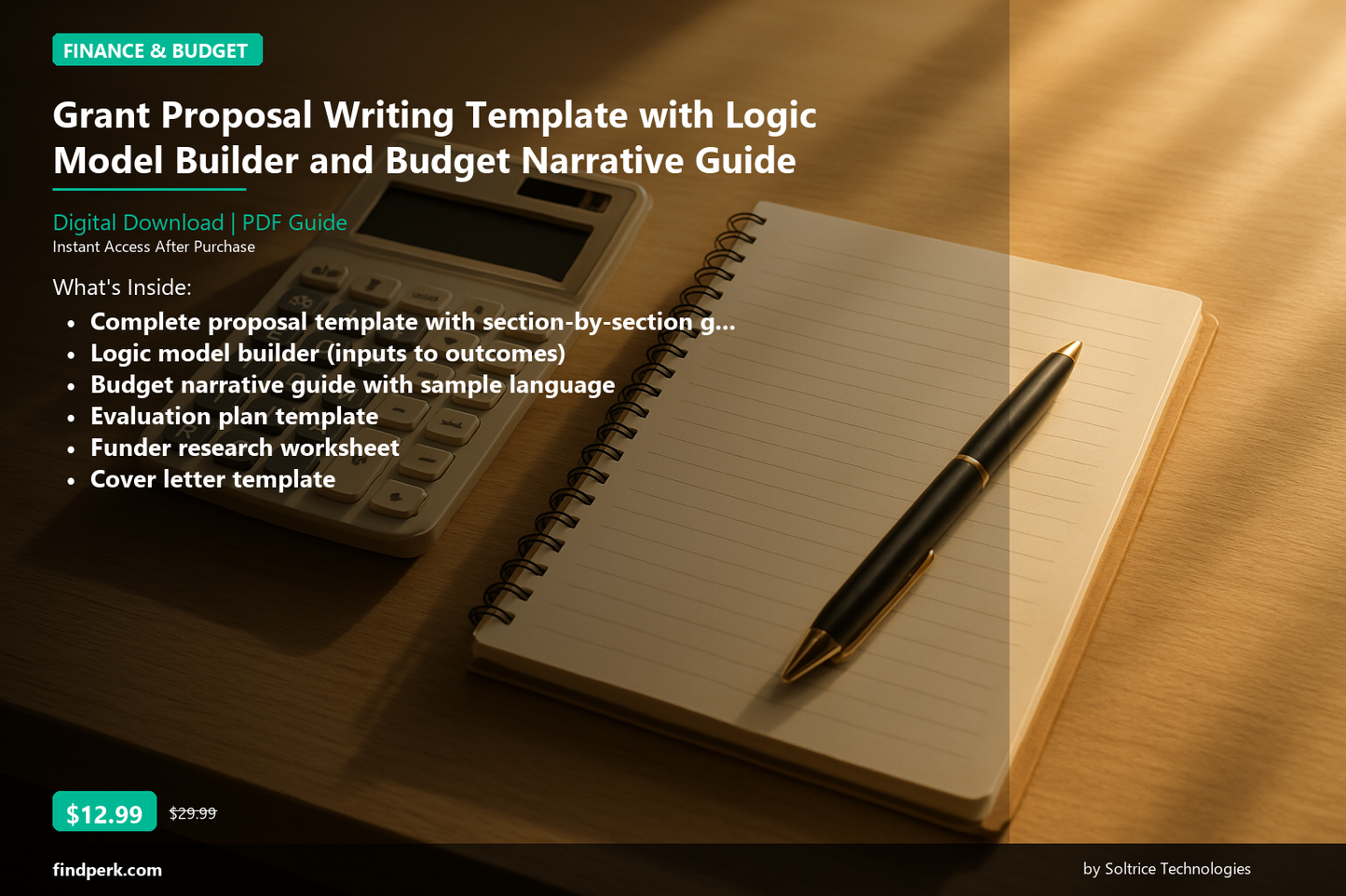 Grant Proposal Writing Template with Logic Model Builder and Budget Narrative Guide - Cover