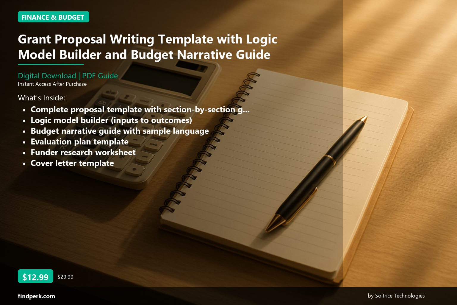 Grant Proposal Writing Template with Logic Model Builder and Budget Narrative Guide - Cover