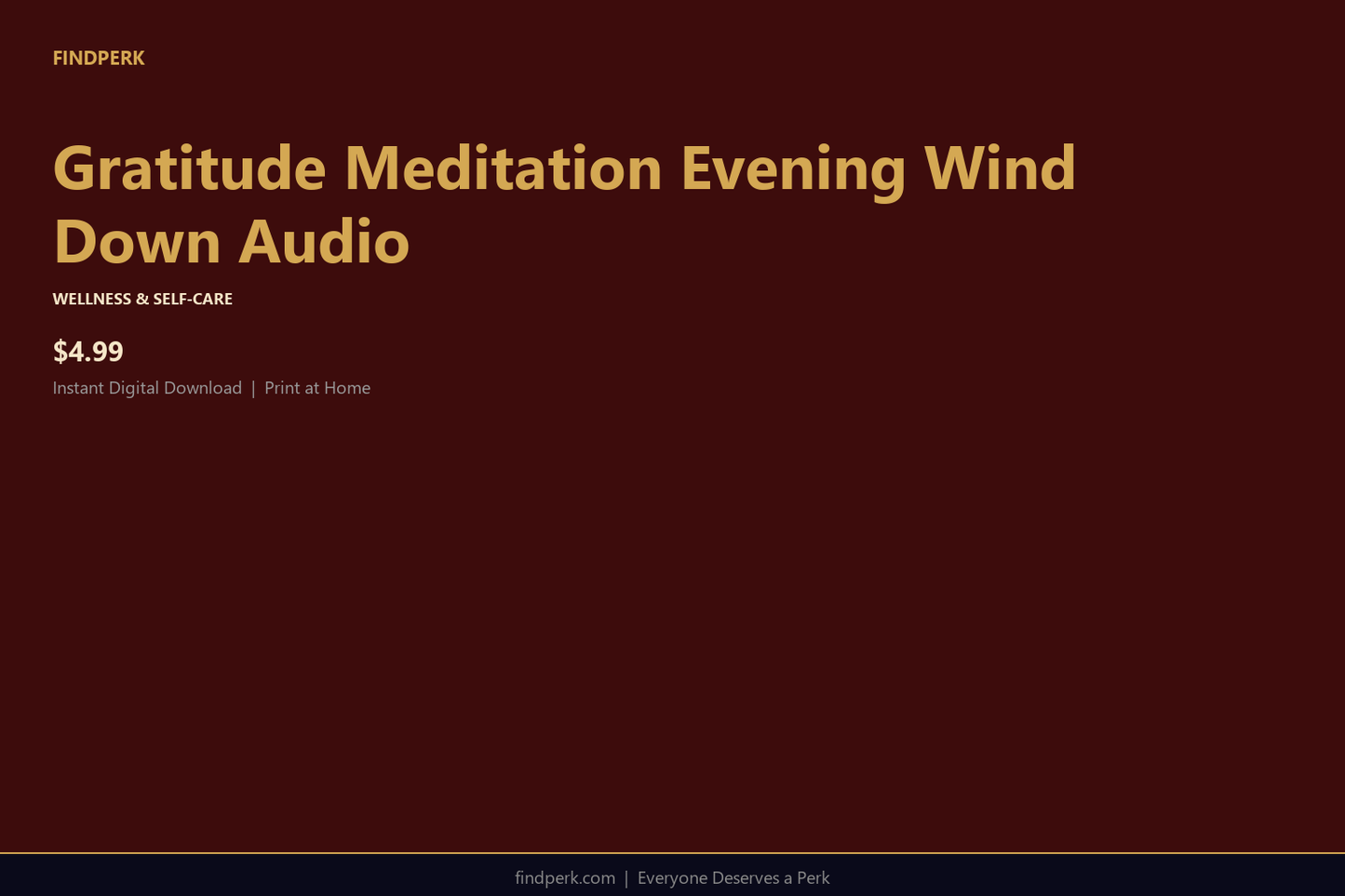 Gratitude Meditation Evening Wind Down Audio