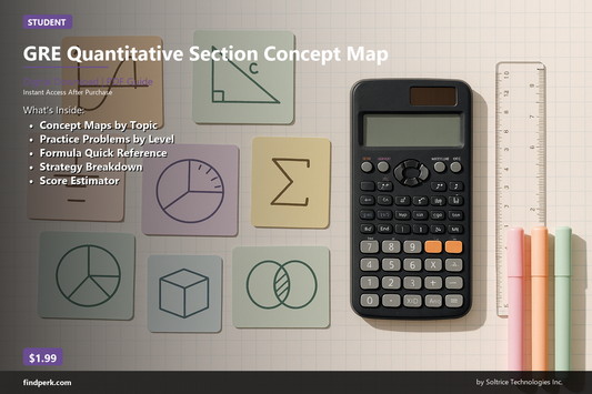 GRE Quantitative Section Concept Map with Practice Problem Sets by Difficulty