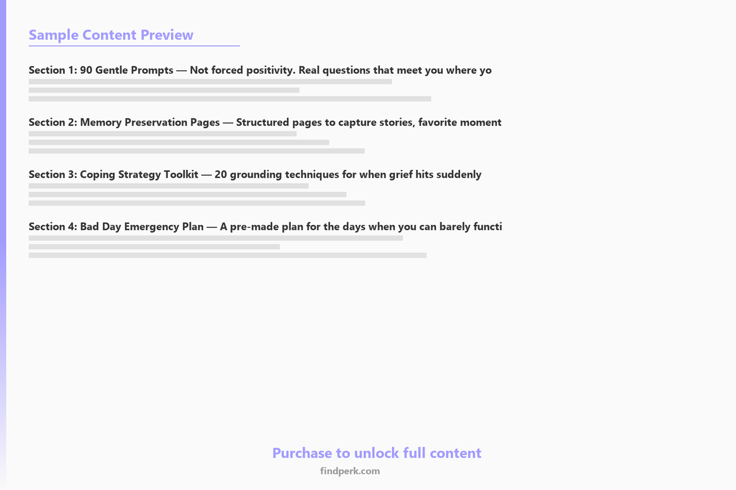 Grief Processing Journal - A Gentle Guide for Loss, Healing & Memory Keeping - Content Preview