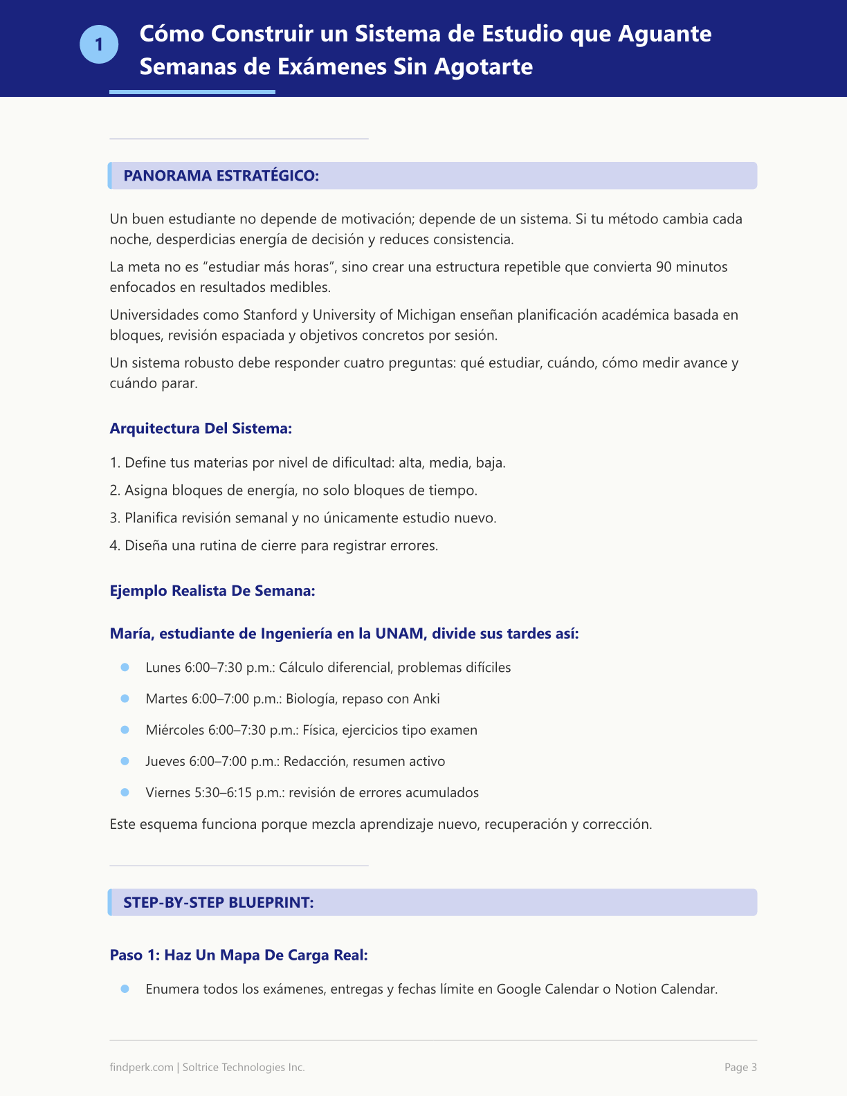 Guia de Estudio y Preparacion para Examenes (Student Study Guide & Exam Prep)