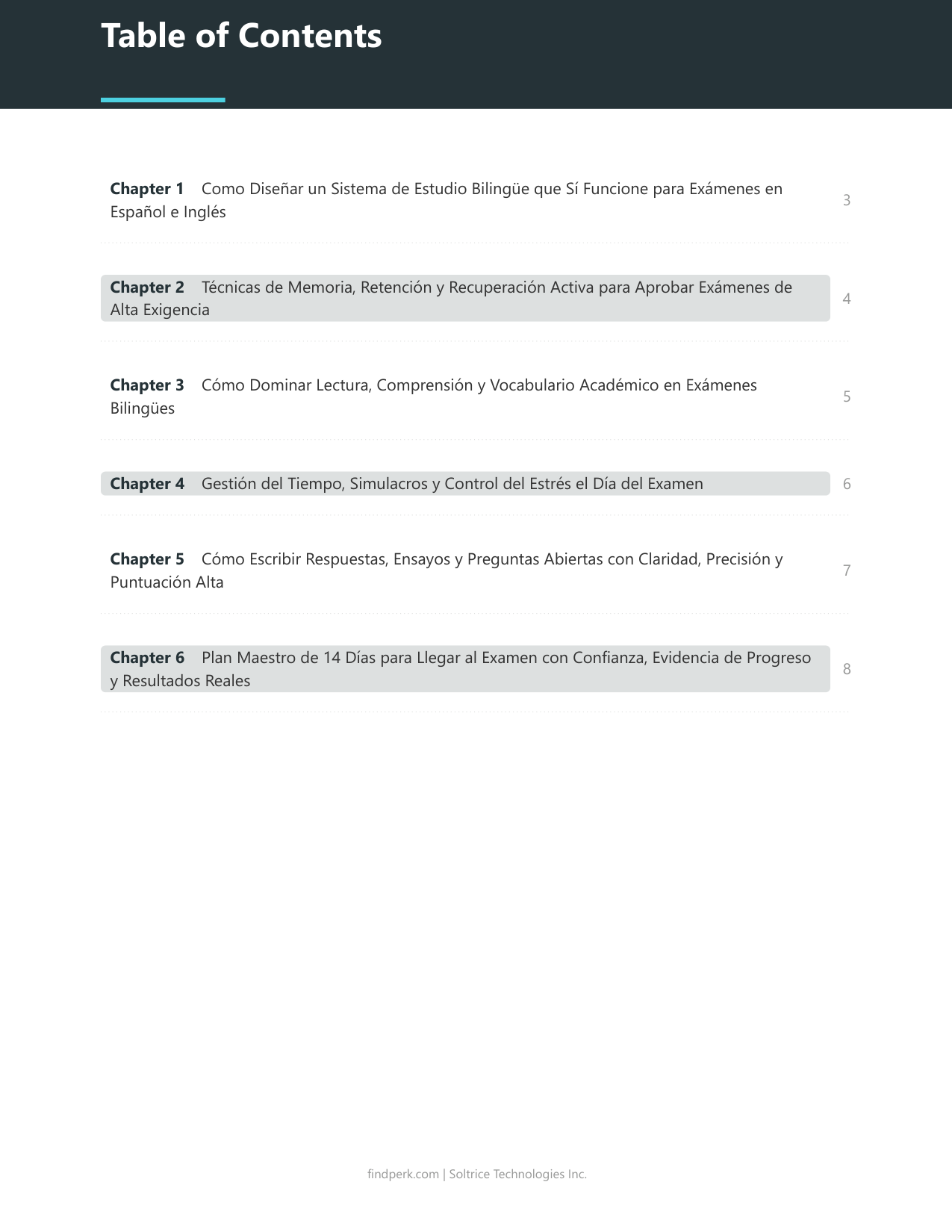 Guia de Estudio y Preparacion para Examenes (Student Study Guide & Exam Prep)