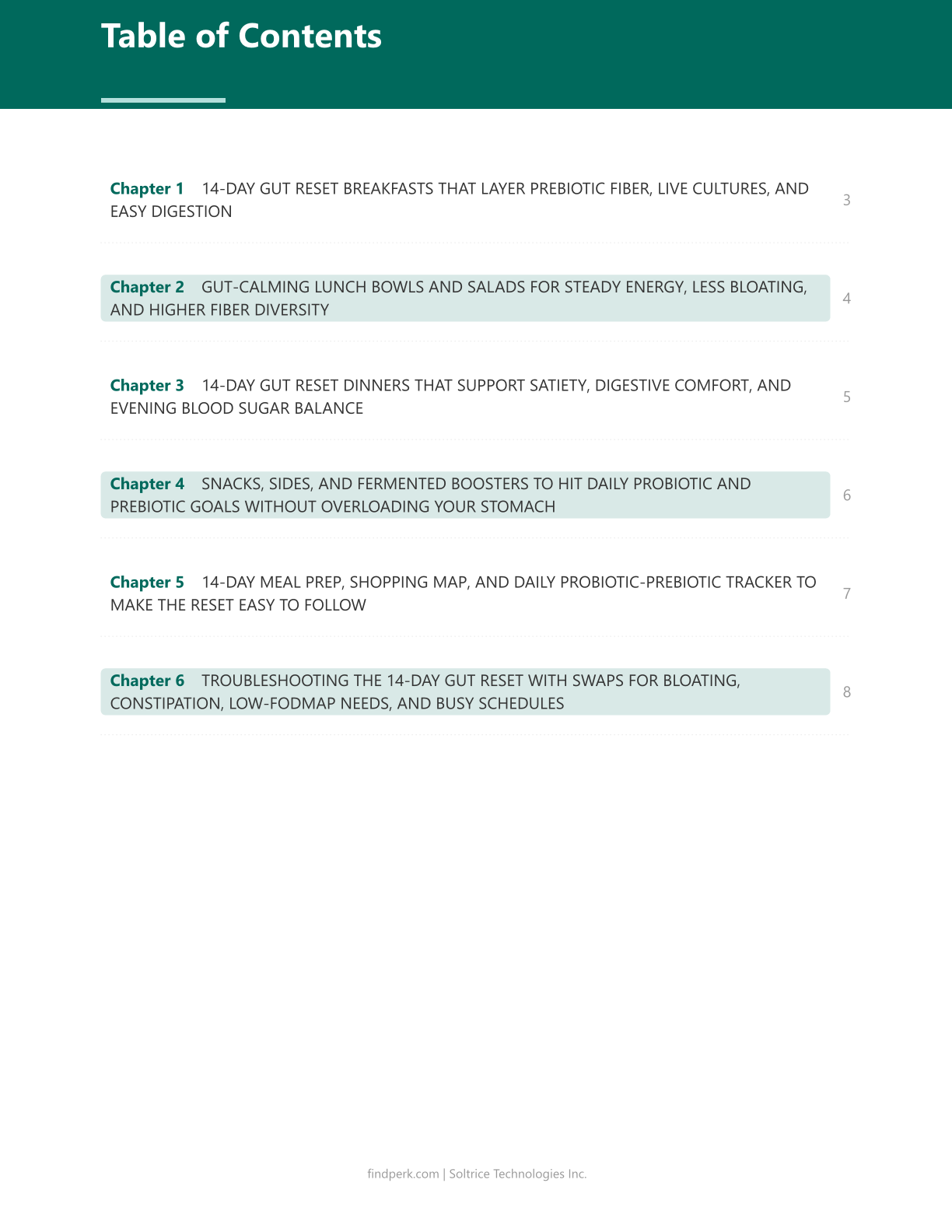 Gut Health Reset 14-Day Meal Plan with Probiotic and Prebiotic Food Tracker