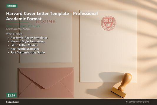 Harvard Cover Letter Template - Professional Academic Format