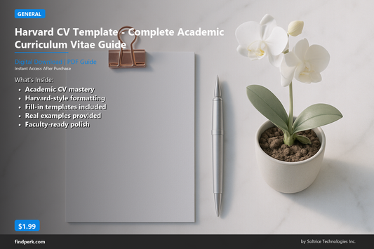 Harvard CV Template - Complete Academic Curriculum Vitae Guide