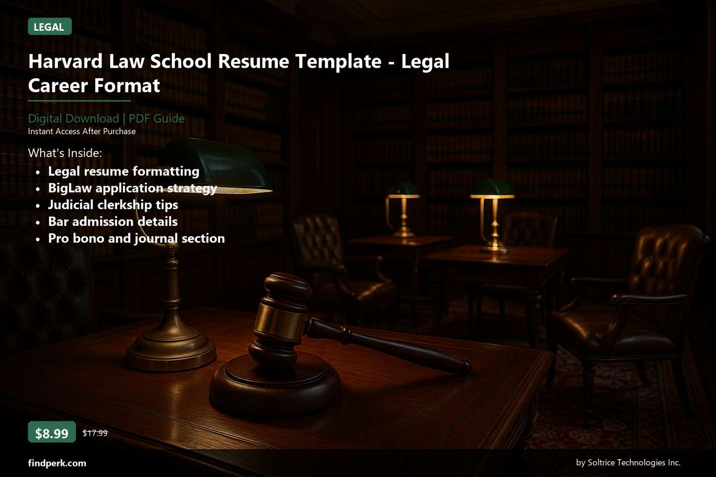 Harvard Law School Resume Template - Legal Career Format