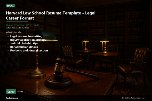 Harvard Law School Resume Template - Legal Career Format