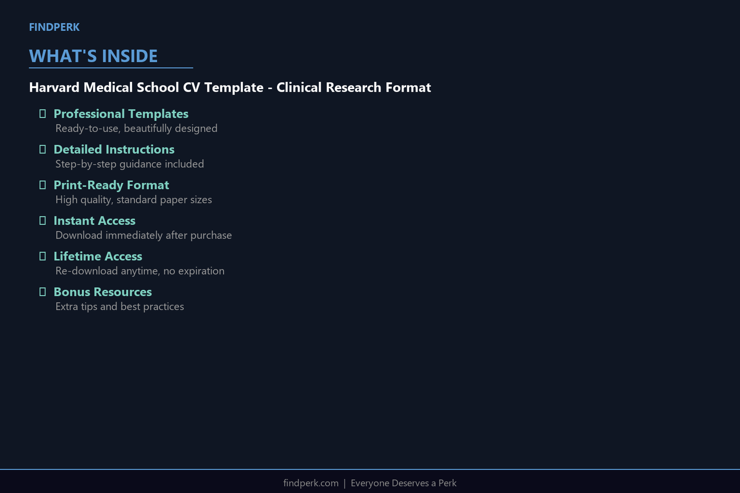 Harvard Medical School CV Template - Clinical Research Format