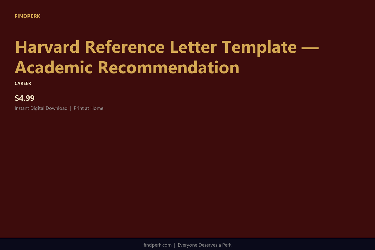 Harvard Reference Letter Template — Academic Recommendation