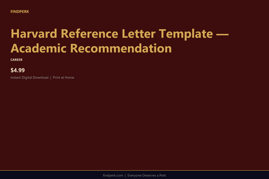 Harvard Reference Letter Template — Academic Recommendation