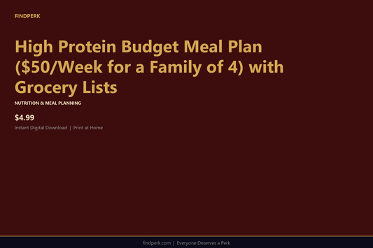 High Protein Budget Meal Plan ($50/Week for a Family of 4) with Grocery Lists