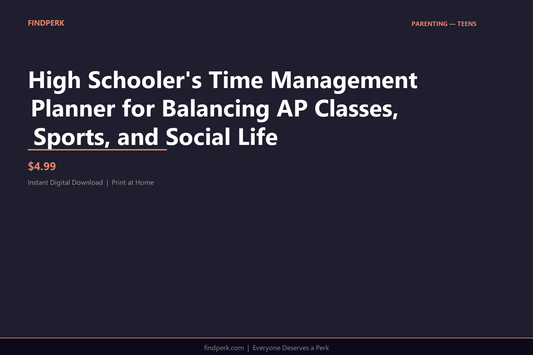 High Schooler's Time Management Planner for Balancing AP Classes, Sports, and Social Life