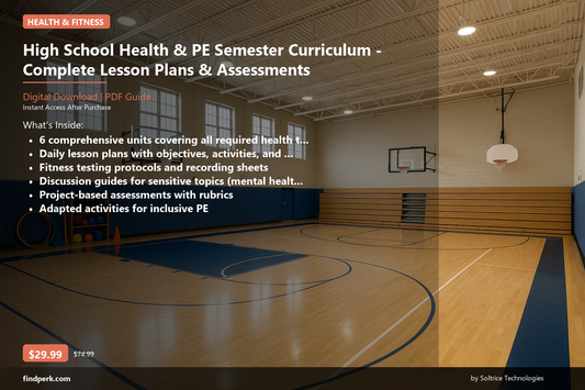High School Health & PE Semester Curriculum - Complete Lesson Plans & Assessments - Cover