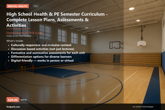 High School Health & PE Semester Curriculum - Complete Lesson Plans, Assessments & Activities - Cover