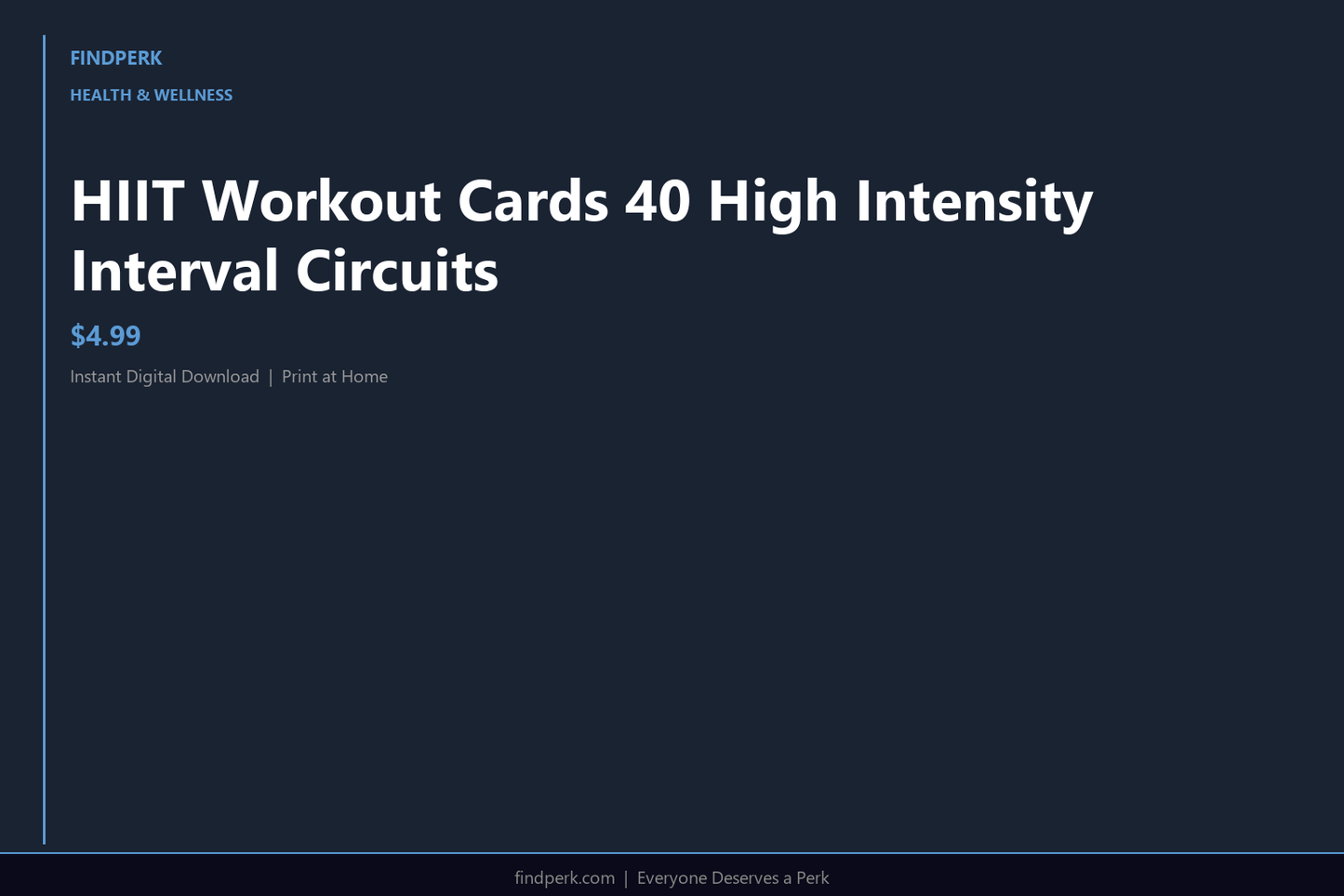 HIIT Workout Cards 40 High Intensity Interval Circuits