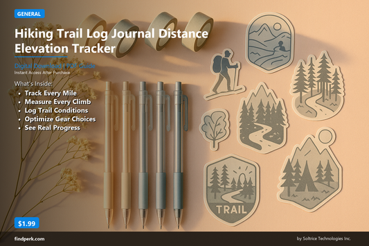 Hiking Trail Log Journal Distance Elevation Tracker